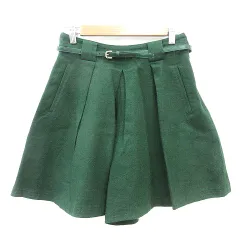 ロペ ROPE フレアスカート ミニ ウール ベルト付き 40 L 緑 グリーン /MNのサムネイル