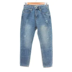 ノエラ Noela パンツ デニム ジーンズ ウォッシュ加工 ダメージ加工 ユーズド加工 S 青 インディゴブルー /MSのサムネイル