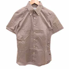 モルガンオム MORGAN HOMME シャツ ボタンダウン 総柄 半袖 M 茶 ブラウン /YKのサムネイル