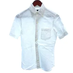 シップス SHIPS Tailoring style ワイシャツ Yシャツ ボタンダウン 麻混 リネン混 半袖 S 白 ホワイト /AUのサムネイル