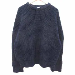 シティショップ CITYSHOP ニット セーター 長袖 ウール 紺 ネイビー /YKのサムネイル