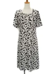 エッシュ esche ワンピース 花柄 半袖 シースルー シフォン 40 白 ホワイト 茶 ブラウンのサムネイル