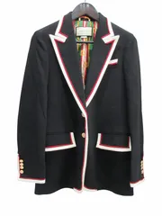 グッチ GUCCI ジャケット テーラードジャケット パイピング 金ボタン ブラック  42 レディースのサムネイル