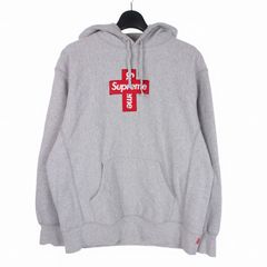 キムタク愛用！完売品】SUPREME クロスボックスロゴ フーディー Gray