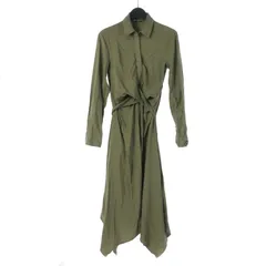 オールセインツ ALLSAINTS FLYN DRESS シャツロングワンピース ドレス XS オリーブグリーン WD099P 国内正規のサムネイル