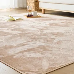 VK Living カーペット ラグ ラグマット 絨毯 185×185cm(約2畳) 滑り止め 【ムレない、洗える、変わらない】 24時間持続制菌消臭 防ダニ オールシーズン 床暖房 ホットカーペット対応 簡単に掃除 おしゃれ 北欧 フランネルラグ ライトmtのサムネイル