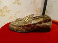 GUCCI ローファー チェック柄 リップ ハート 刺繍 サイズ6 - メルカリ