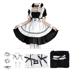 【新品】 メイド服 ロリータ コスプレ ゴスロリ ワンピース ハロウィン パーティー イベント 演出服 仮装 蝶結ぶ 可愛い M 1