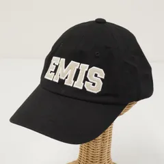 emis エミス キャップ ブラック ロゴ刺繍 USED美品 韓国 黒 男女兼用 X7618のサムネイル