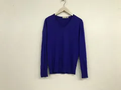 本物ドレステリアDRESSTERIORウールVネックニット長袖TシャツロンTメンズサーフアメカジストリートミリタリービジネススーツモードドレスゴルフ青ブルーMのサムネイル