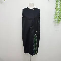 KENZO プリーツ バイカラー ノースリーブ ONE PIECEのサムネイル