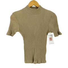 カルバンクライン CALVIN KLEIN コットン リブ編み ハイネックS/S Tシャツ レディース JPN：M のサムネイル