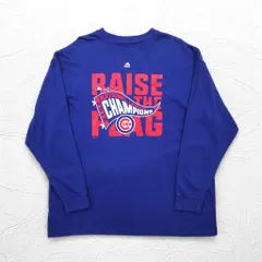 Majestic ロングスリーブ Tシャツ ロンT 3XL ブルー コットン MLB CUBS ビッグサイズのサムネイル