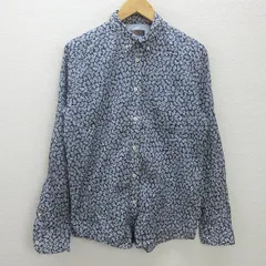 t■ベンシャーマン/Ben Sherman 総柄ボタンダウン長袖シャツ■紺【 L 】men's/89【中古】■のサムネイル