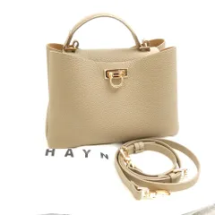 美品 HAYNI. ヘイニ Marollet マロエ ハンドバッグ レザー グレージュ ゴールド金具 2way ショルダー レディース AU4431 のサムネイル