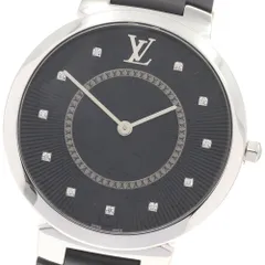 ルイ・ヴィトン LOUIS VUITTON QA145 タンブールスリム モノグラム 11Pダイヤ クォーツ メンズ 良品 保証書付き_957062のサムネイル