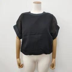 nicholson and nicholson コットンオーガンジー 半袖プルオーバーブラウス シアー素材 定価18700円 サイズ38 ブラウス シャツ ブラック レディース ニコルソンアンドニコルソン【中古】6-0525S◎のサムネイル