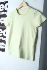 W(S) ユニクロ 半袖Tシャツ Uライン スリムフィット 黄色 レンギョウ -7E3E
