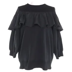 美品◇VALENTINO ヴァレンティノ TB0MF05V5H5 コットン フリルデザイン バックリボン付 七分袖 スウェット ブラック S イタリア製 正規品 レディースのサムネイル