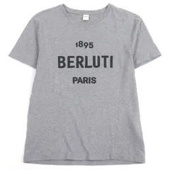 極美品□BERLUTI ベルルッティ ロゴパッチ クルーネック ショートスリーブ 半袖Ｔシャツ カットソー グレー XS イタリア製 正規品 メンズのサムネイル