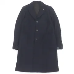 未使用品□LARDINI ラルディーニ IL23678A ブートニエール ピークドラペル チェスターコート ネイビー 48 ハンガー付き イタリア製 メンズのサムネイル