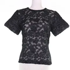 未使用品☆LOUIS VUITTON ルイヴィトン 23SS 1ABDG9 フローラルレース 半袖 カットソー ブラック系 36 イタリア製 正規品 レディースのサムネイル