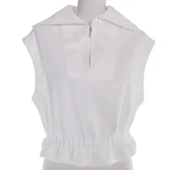 極美品☆CHANEL シャネル コットン100％ ココビーチ セーラーカラー フレンチスリーブ トップス ホワイト 36 イタリア製 正規品 レディースのサムネイル