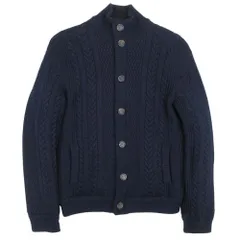 美品 Dunhill ダンヒル 中綿入り ニットジャケット キルティングジャケット リバーシブル ブルゾン アウター M ネイビー ブラック メンズ 古着 中古 USEDのサムネイル