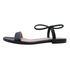 美品 Gianvito Rossi ジャンヴィトロッシ フラットサンダル アンクルストラップ シューズ 靴 36/22.5cm 黒 ブラック レディース 古着 中古 USEDのサムネイル