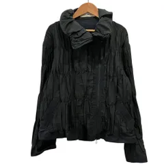 良品 ISSEY MIYAKE イッセイミヤケ ハイネック ジップジャケット IM33FD009 サイズ2 ブラック ネイビー レディース 古着 中古 USEDのサムネイル