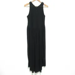 美品 ELIN エリン Gathered jersey dress ノースリーブ ドレス ワンピース サイズ38 ブラック レディース 古着 中古 USEDのサムネイル