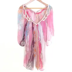 未使用 DIANE von FURSTENBERG ダイアンフォンファステンバーグ シルク100％ シフォン チュニックブラウス サイズS ピンク レディース 古着 中古 USEDのサムネイル
