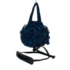 美品 JAMIN PUECH ジャマンピュエッシュ ビジュー 2Way ショルダーポーチ ミニバッグ ブルー レディース 古着 中古 USEDのサムネイル