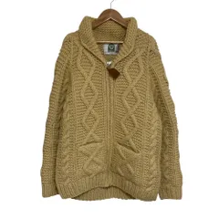 良品 CANADIANSWEATER カナディアンセーター ウール ジップアップ カウチンセーター ニット ベージュ メンズ 古着 中古 USEDのサムネイル