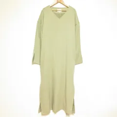 美品 FOUFOU フーフー neutral v neck one piece Vネック ロングスリーブ マキシワンピース FF82OP04 サイズ1 グリーン レディース 古着 中古 USEDのサムネイル