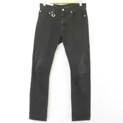 美品 BACKBONE バックボーン BLACK STRETCH DENIM REGULAR TAPERED FIT デニムパンツ ジーンズ BB16FW-DP13 M ブラック メンズ 古着 中古 USEDのサムネイル