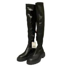 未使用 ZARA ザラ ロングブーツ サイズ35 23cm相当 ブラック レディース 古着 中古 USED