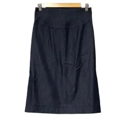 新品同様 LANVIN COLLECTION ランバンコレクション シルクブレンド サイドスリット デニムスカート サイズ40 インディゴ レディース 古着 中古 USEDのサムネイル