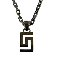 美品 VERSACE ヴェルサーチ メデューサ チェーンネックレス ガンメタリック メンズ レディース 古着 中古 USEDのサムネイル