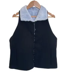 良品 EMPORIO ARMANI エンポ リオアルマーニ リバーシブルベスト ジレ 42 ブラック ブルー レディース 古着 中古 USEDのサムネイル