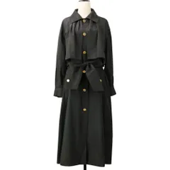未使用 Grace Class グレースクラス ベルテッド タッサードレスコート 38 ブラック レディース 古着 中古 USEDのサムネイル