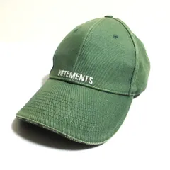 良品 VETEMENTS ヴェトモン ロゴ刺繍 コットン ベースボールキャップ 帽子 グリーン メンズ 古着 中古 USEDのサムネイル