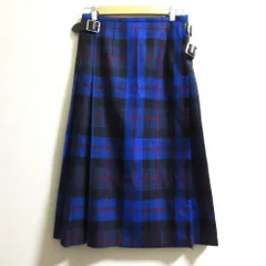 美品 O'NEIL of DUBLIN オニールオブダブリン タータンチェック キルトスカート サイズ10 ブルー レディース 古着 中古 USEDのサムネイル