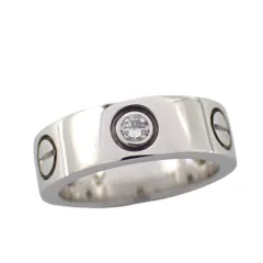 新品仕上げ済 Cartier カルティエ 48 ラブリング ハーフダイヤ ダイヤモンド 3P 指輪 750 K18 8号 WG ホワイトゴールド 指輪 ジュエリー LOVEリング リング 4964のサムネイル