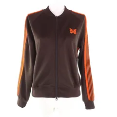 極美品★Needles ニードルス PU1589 ロゴ刺繍入り サイドライン ZIP UP トラック ジャケット ブラウン オレンジ 2 日本製 正規品 レディースのサムネイル