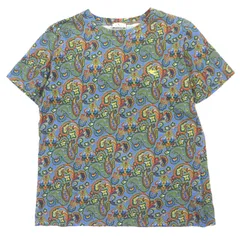 美品▼ETRO エトロ 211-14516-9479 コットン100% ペイズリー柄 ロゴ刺繍 クルーネック ショートスリーブ 半袖Ｔシャツ マルチ 44 イタリア製 正規品 メンズのサムネイル