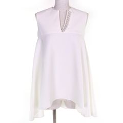 YOKO CHAN パール ノースリーブ トップス ホワイト 36 完売品 - メルカリ