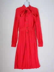 BURBERRYバーバリー イタリア製 現行タグ ボウタイリボンデザイン レーヨンジャージードレス ワンピース【UK8 US6 IT40】【LOPA81536】のサムネイル