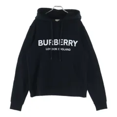 BURBERRY (バーバリー) ロゴプリント プルオーバースウェットパーカー フーディー ブラック 8011652のサムネイル