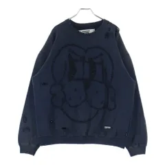 NEIGHBORHOOD (ネイバーフッド) 25AW ×CHITO SAVAGE SWEAT SHIRT LS チト ダメージ加工 フロントイラスト刺繍 クルーネックスウェットトレーナー ネイビー 252OKCIN-CSM01Sのサムネイル